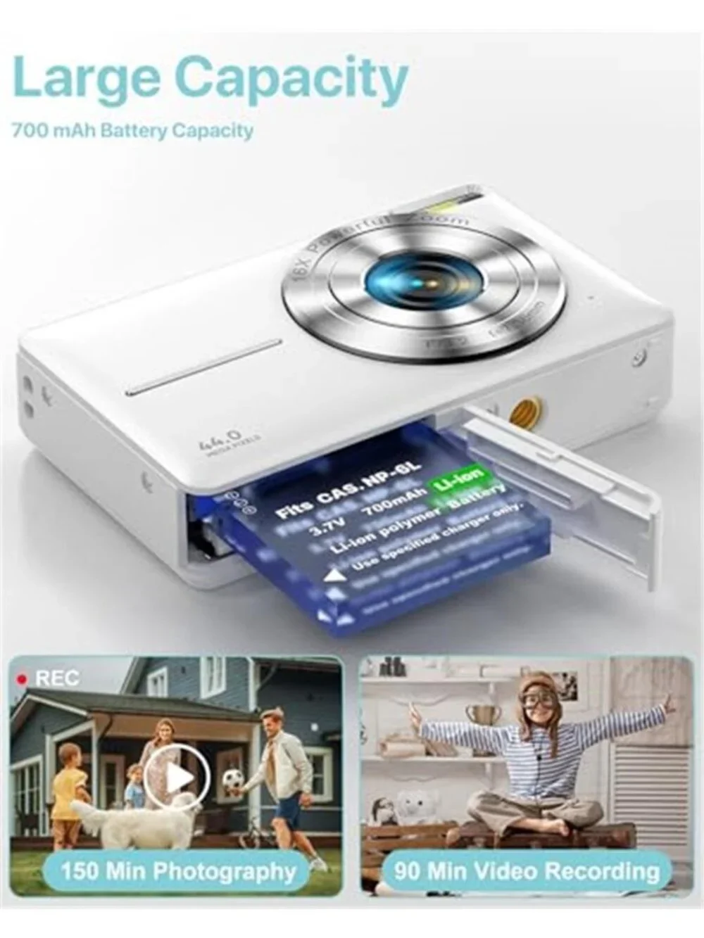 Digital Camera, Latest FHD 1080P Digital Camera for Teens with SD Card
